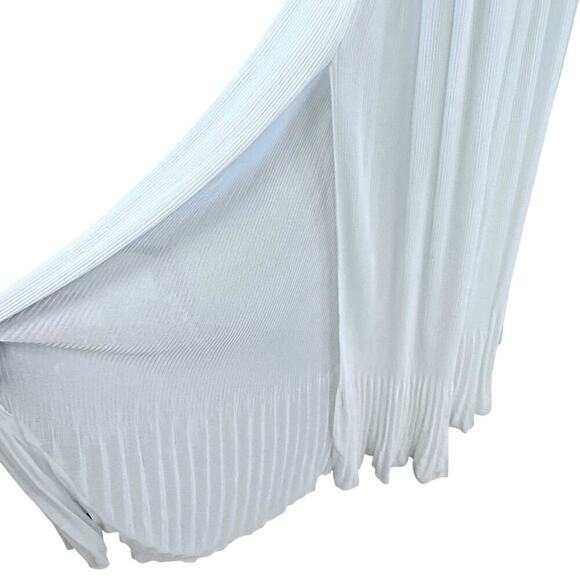 New Veronica Beard Lilliana Plisse Pleated Halter Wite Maxi Dress Bridal Sz 4 - Picture 7 of 15